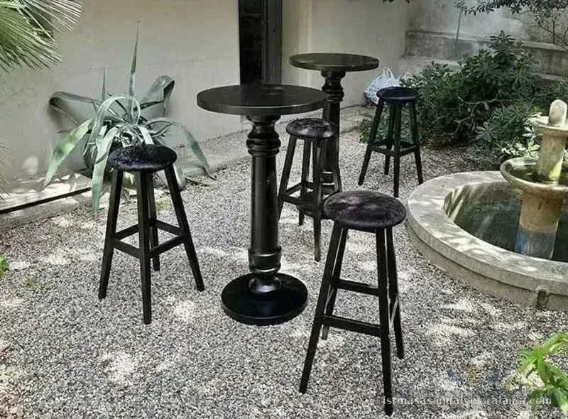 Kokteyl Masası Kiralama - Ayakta Ikram Siyah Bistro Masası Kiralama Duzenli