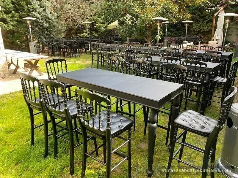 Kokteyl Masası Kiralama - Ayakta Ikram Standart Kurulum Bistro Davet Masası